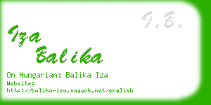 iza balika business card